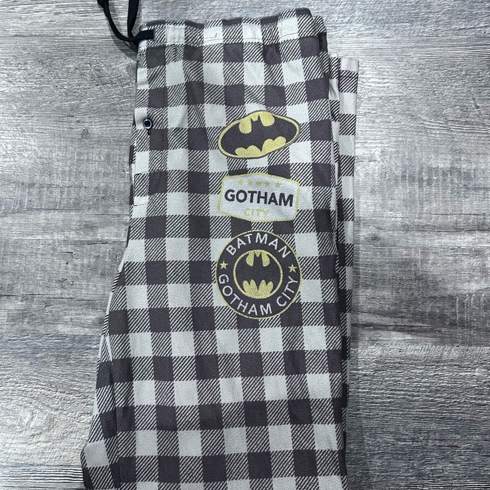 Batman Gotham City Checkered Joggers - Black and White